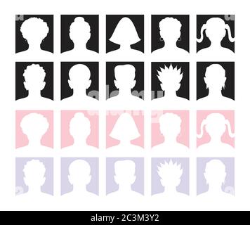 Set of Anonymous Avatars and Mugshots. vector illustration. Stock Vector