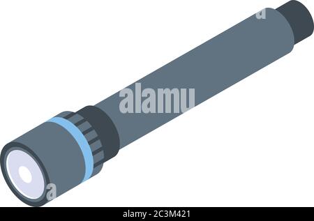 Medical flashlight icon, isometric style Stock Vector