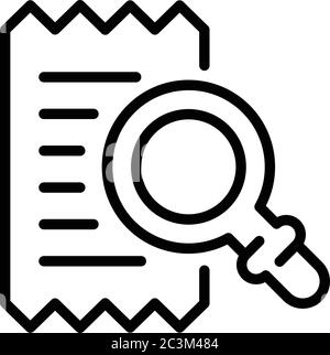 Bill ticket icon, outline style Stock Vector