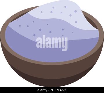 Flour bowl icon, isometric style Stock Vector