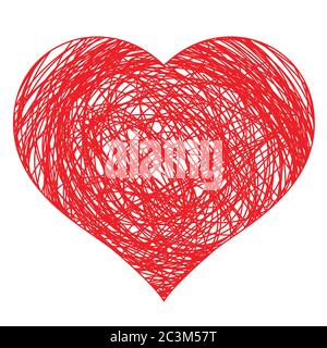 Download vector scribble line heart hand drawn art Stock Vector ...