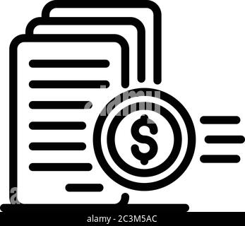 Money declaration icon, outline style Stock Vector