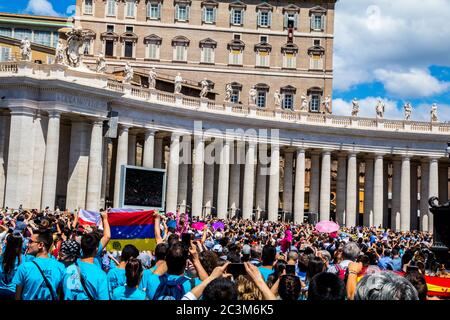 Pilgrims gather in St Peter's Square on Sunday to see and hear the Pope offer prayers and blessings. Vatican
