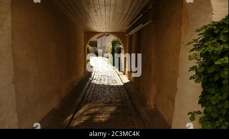 House passage to the rear building - archway - tunnel Stock Photo
