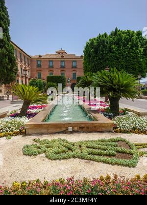 City hall of Murcia Spain and its flowers Stock Photo
