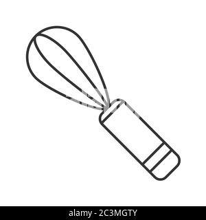 Simple vector whisk icon for whipping. Outline illustration isolated on a white background for websites and apps, stickers and stickers Stock Vector