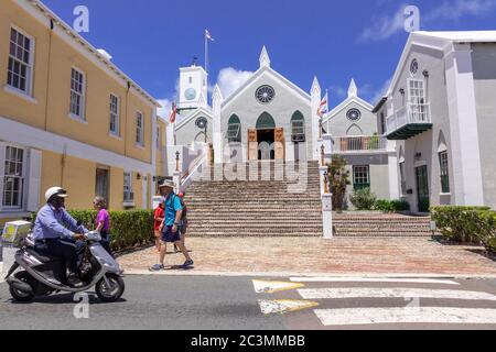 Their Majesties Chappell St. Peter's Anglican Church In The Historic Town Of St. George's Bermuda Stock Photo