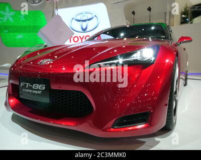 BANGKOK - MARCH 25: Toyota shows the FT-86 concept sports car at the 32nd Bangkok International Motor Show at Impact Challenger on March 25, 2011 in B Stock Photo