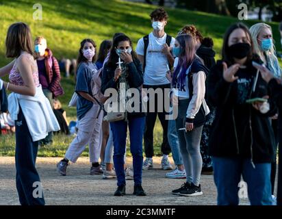 Tunbridge Wells, UK. 20th June, 2020. General view of the Black Lives Matter multi-faith vigil at Calverley Park, Tunbridge Wells, Kent, England. Photo by Liam McAvoy. Credit: PRiME Media Images/Alamy Live News Stock Photo