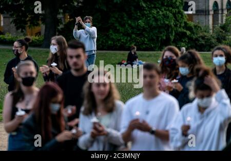 Tunbridge Wells, UK. 20th June, 2020. General view of the Black Lives Matter multi-faith vigil at Calverley Park, Tunbridge Wells, Kent, England. Photo by Liam McAvoy. Credit: PRiME Media Images/Alamy Live News Stock Photo