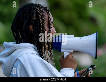 Tunbridge Wells, UK. 20th June, 2020. General view of the Black Lives Matter multi-faith vigil at Calverley Park, Tunbridge Wells, Kent, England. Photo by Liam McAvoy. Credit: PRiME Media Images/Alamy Live News Stock Photo