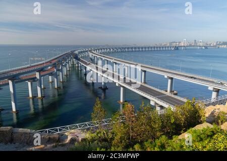 The scenery of Xinghai Bay in late Summer, Dalian, China Stock Photo