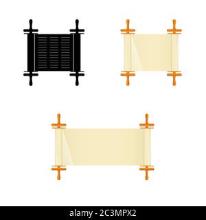 torah icon and illustration with old paper vector Stock Vector