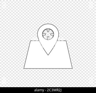 Location, map marker icon gray flat vector illustration on isolated background Stock Vector