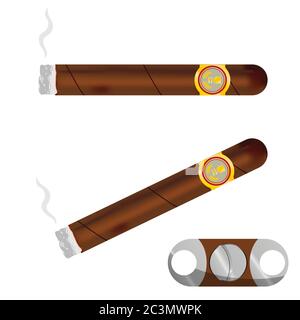 cuban cigarettes vector art illustration Stock Vector