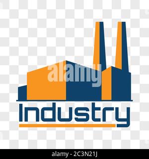 industrial logo isolated on transparent background. vector illustration Stock Vector
