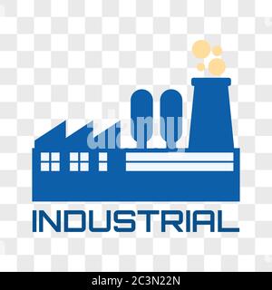 industrial logo isolated on transparent background. vector illustration Stock Vector