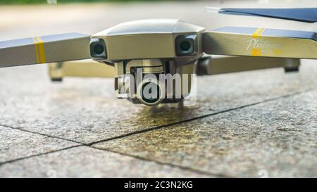 HO CHI MINH / VIETNAM, JUNE 2020 - Mavic Pro Platinum on the floor for editorial use Stock Photo