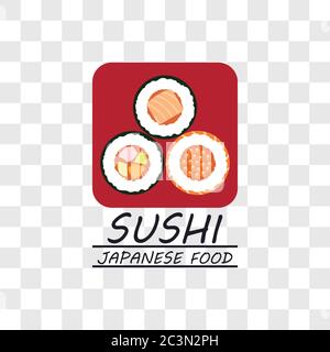 sushi japanese food icon isolated on transparent background. vector illustration Stock Vector