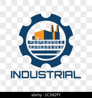industrial logo isolated on transparent background. vector illustration Stock Vector