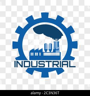 industrial logo isolated on transparent background. vector illustration Stock Vector
