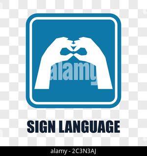 hand with sign language gesture on transparent background. vector illustration Stock Vector