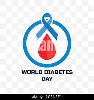 world diabetes day isolated on transparent background. vector illustration Stock Vector