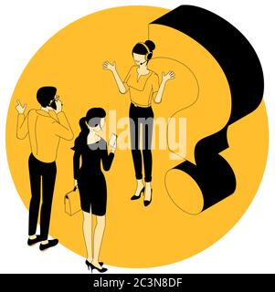 Question mark. Flat design isometric Stock Vector