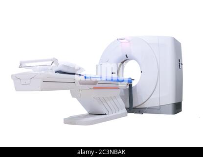 multi detector CT Scanner ( Computed Tomography ) isolated on white background. Clipping path. Stock Photo