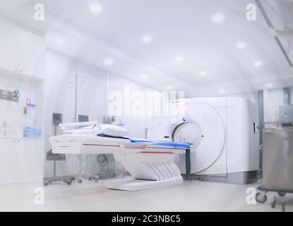multi detector CT Scanner ( Computed Tomography ) medical equipment in ct scan room. Stock Photo