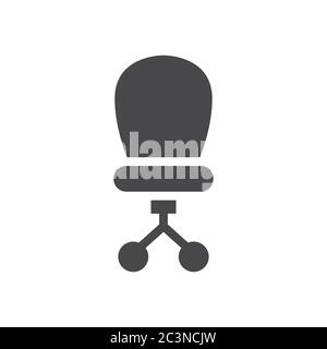 Office chair simple vector icon. Manager chair pictogram glyph symbol. Stock Vector