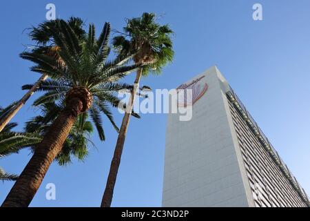 LAS VEGAS, NV -6 JUN 2020- The Flamingo Hotel located on the Las Vegas Strip was opened in 1946 by famous mobster Bugsy Siegel. Stock Photo