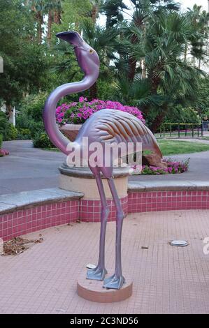 LAS VEGAS, NV -6 JUN 2020- The Flamingo Hotel located on the Las Vegas Strip was opened in 1946 by famous mobster Bugsy Siegel. Stock Photo