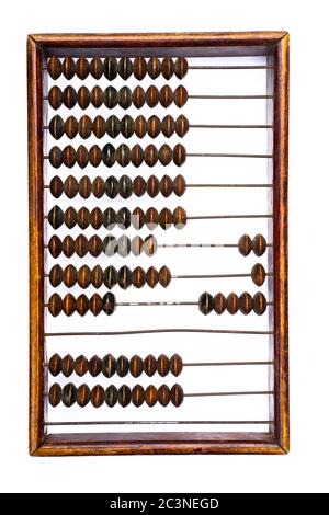 ancient abacus on white background Stock Photo