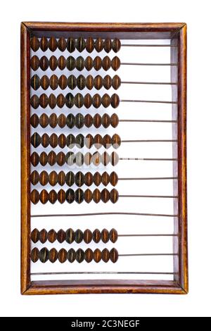 old abacus on white background Stock Photo
