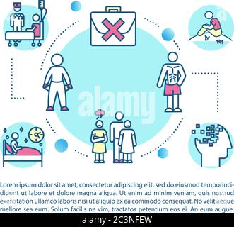 Health risks of unemployment concept icon with text Stock Vector
