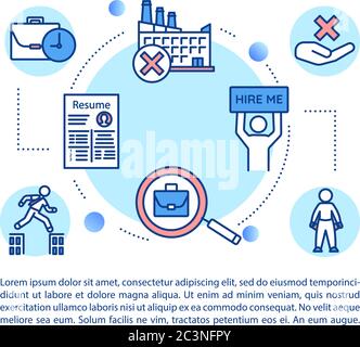 Unemployment types concept icon with text Stock Vector