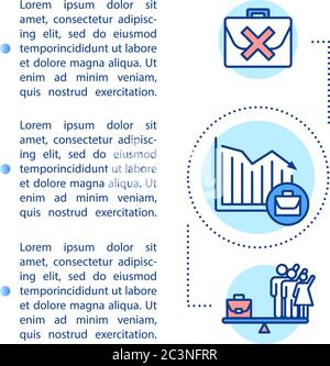 Unemployment consequences concept icon with text Stock Vector