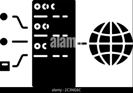 Transparent proxy black glyph icon Stock Vector