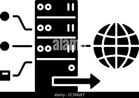 Forward proxy black glyph icon Stock Vector