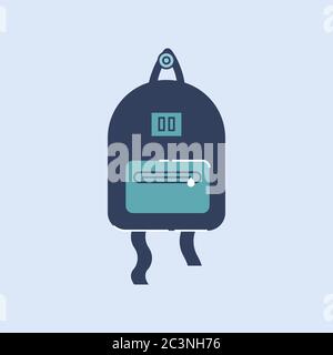 School bag semi flat RGB color vector illustration Stock Vector