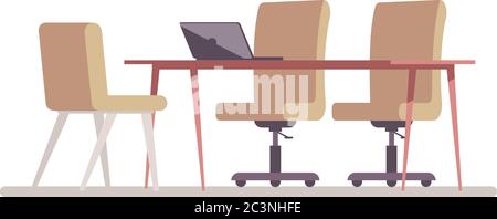 Conference room semi flat RGB color vector illustration Stock Vector