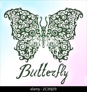 Vintage pattern with butterfly on beautiful background Stock Vector