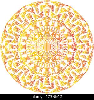 A mandala is a geometric configuration of symbols. Stock Vector