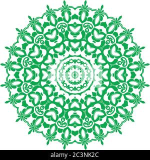 A mandala is a geometric configuration of symbols. Stock Vector