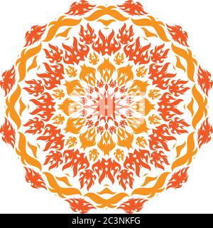 A mandala is a geometric configuration of symbols. Stock Vector