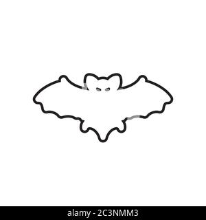 line icon bat isolated on white background Stock Vector
