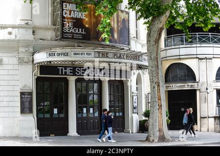 London, UK.  21 June 2020.The Seagull at the Playhouse theatre in the West End currently closed during the ongoing coronavirus pandemic lockdown.  The UK government has not yet indicated when lockdown restrictions will be relaxed to allow theatres to reopen.  Credit: Stephen Chung / Alamy Live News