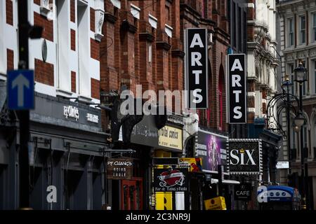 London, UK.  21 June 2020. Signs for Arts theatre in the West End currently closed during the ongoing coronavirus pandemic lockdown.  The UK government has not yet indicated when lockdown restrictions will be relaxed to allow theatres to reopen.  Credit: Stephen Chung / Alamy Live News
