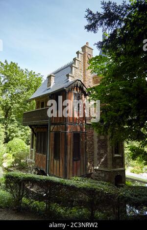 Le Port-Marly, France - June 24, 2018: Chateau d'If (architect Hippolyte Durand) in the Park de Monte-Cristo, writing studio of Alexandre Dumas, its f Stock Photo